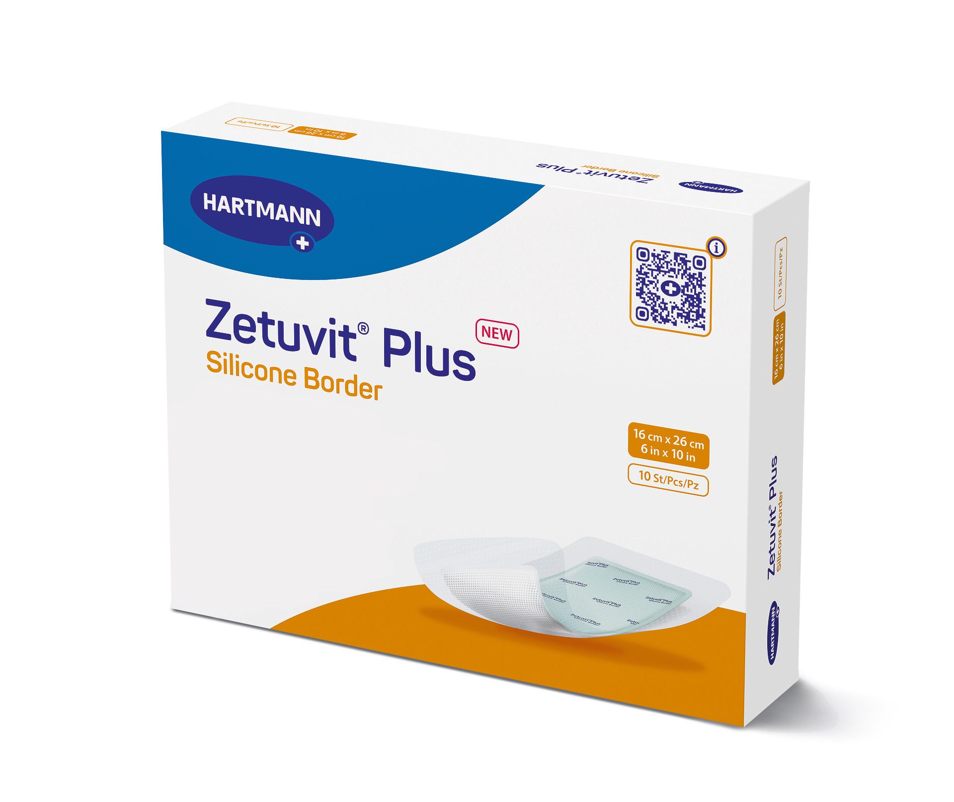 ZETUVIT Plus Silicone Border 16x26 cm
