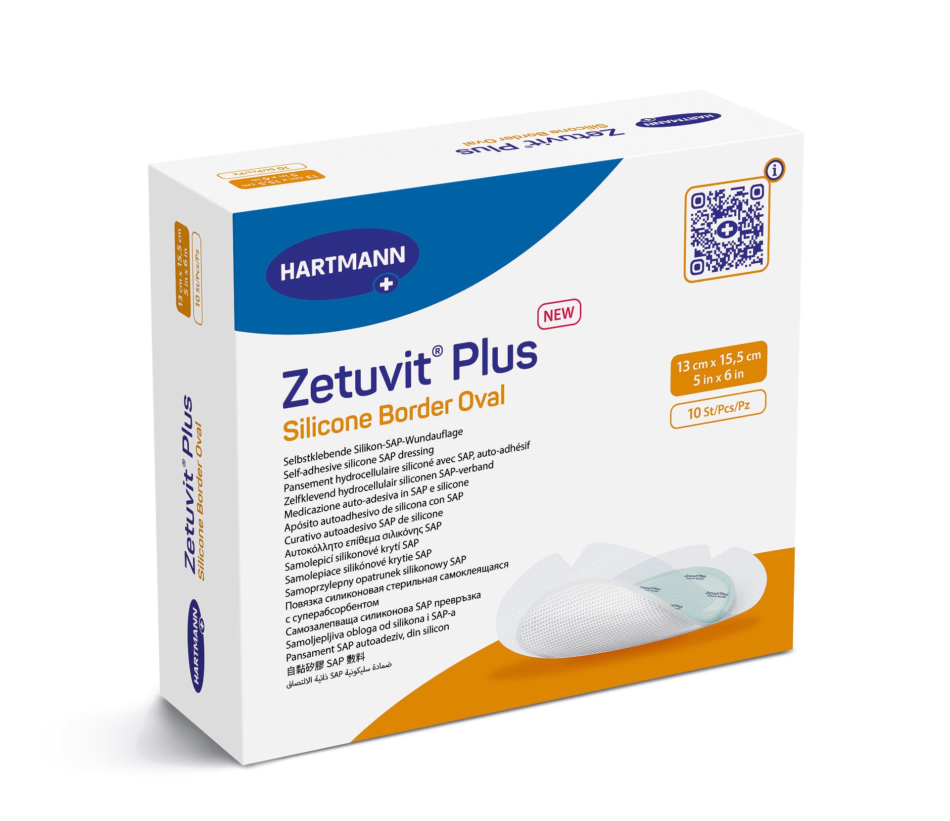 ZETUVIT Plus Silicone Border oval 13x15,5 cm